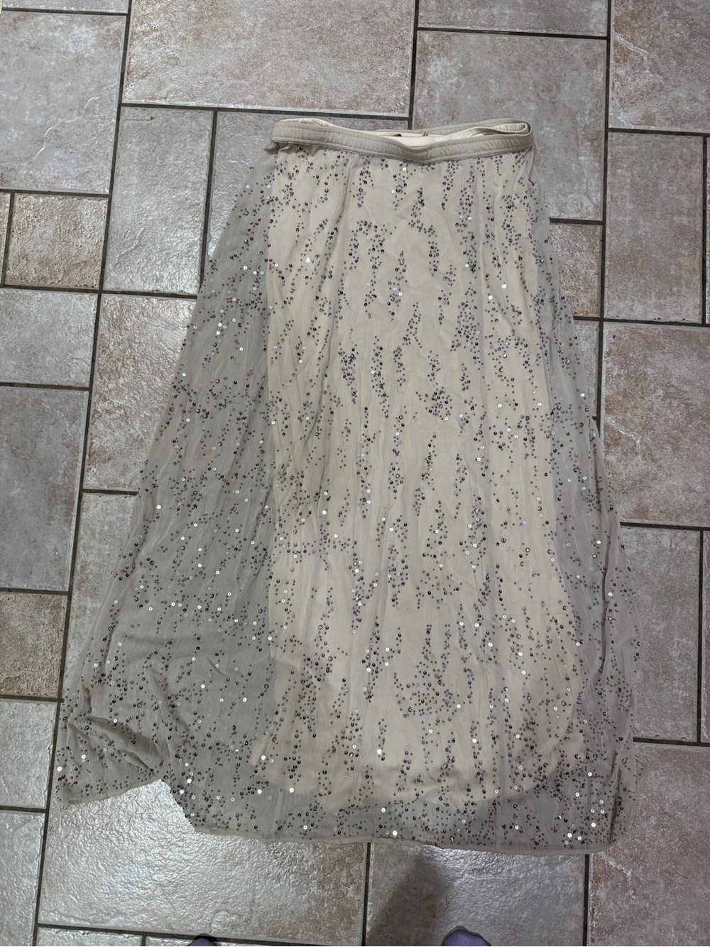 Soft Surroundings Sparkle Tulle Maxi Skirt - Champagne